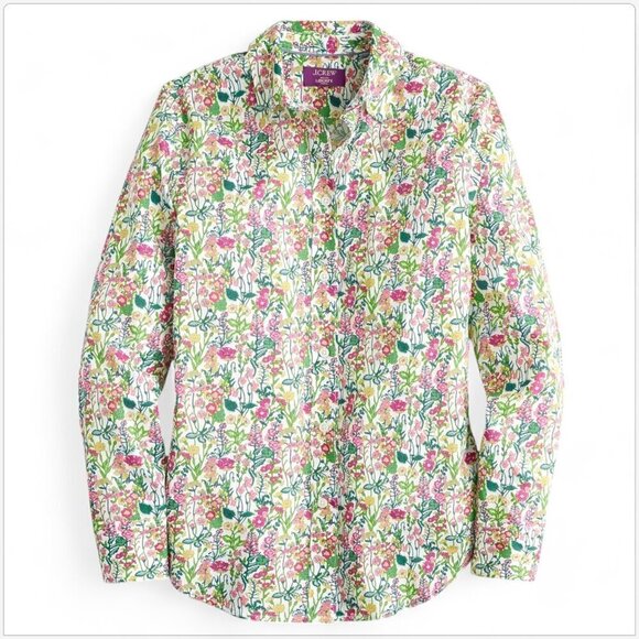 J. Crew Slim Fit Shirt in Liberty Floral Fabric Top Button Front NEW NWT 12 - Picture 3 of 6